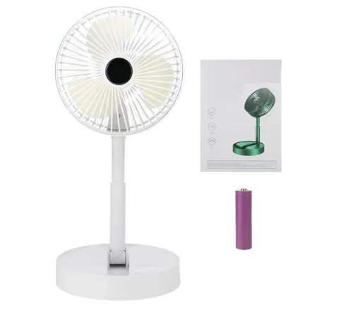 Katlanır Teleskopik Zemin Fanı Yaz Sessiz Masaüstü USB Şarj Edilebilir Taşınabilir Mini Fan