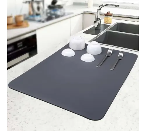 Kaymaz Tabanlı Çok Amaçlı Su Emici Sihirli Tezgah Üstü Bulaşık Yıkama Kurulama Kurutma Matı