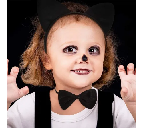 Kedi Kostüm Taç Kuyruk Papyon Seti 1 Adet