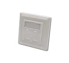 Keystone Jack Takmak İçin 2 li Priz (50/50 mm) Çerçevesi (80/80 mm), tozdan korumak amacıyla kapaklı