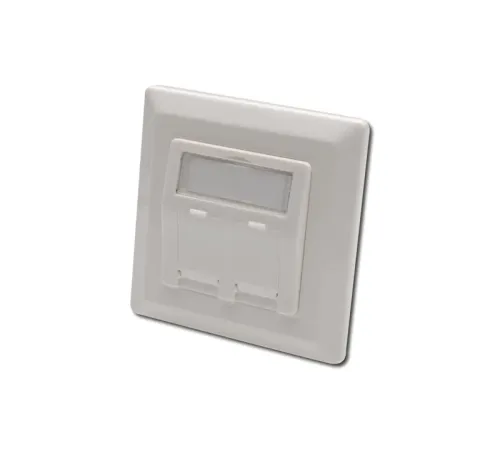 Keystone Jack Takmak İçin 2 li Priz (50/50 mm) Çerçevesi (80/80 mm), tozdan korumak amacıyla kapaklı