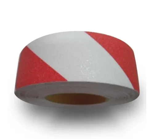 Kırmızı-Beyaz Merdiven-Zemin Kaydırmaz Bant 50mm x 25mt