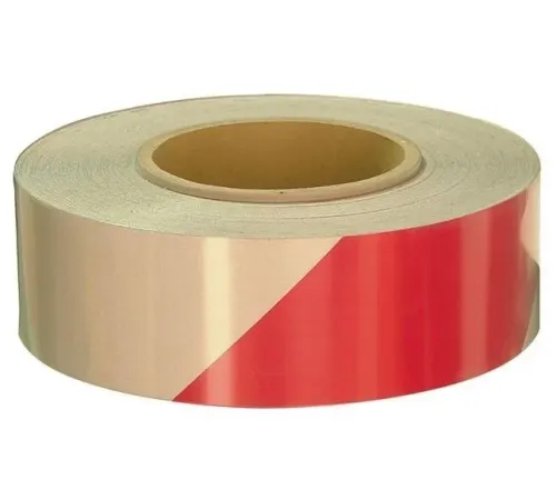 Kırmızı-Beyaz Reflektif Bant 50mm x 46mt