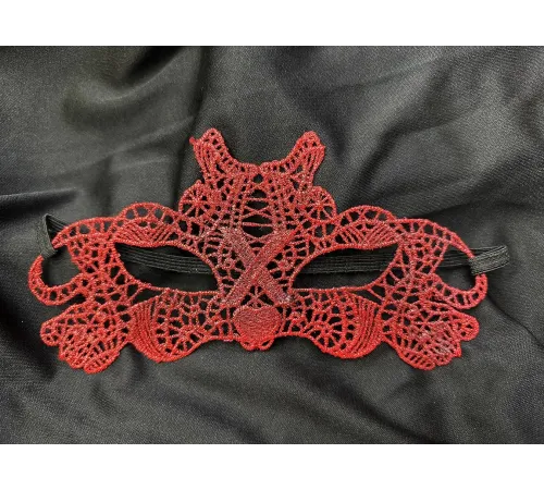 Kırmızı Dantel Masquerade Maskesi Çift Taraflı 10 No