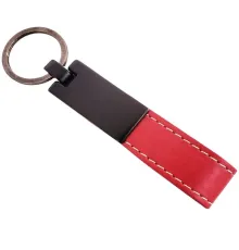 Kırmızı Deri Metal Anahtarlık