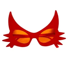 Kırmızı Renk Bıyık Tasarımlı Kedi Gözlüğü 19x11 cm