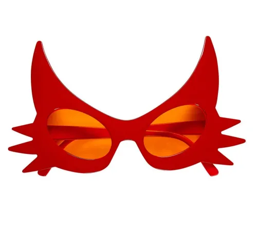 Kırmızı Renk Bıyık Tasarımlı Kedi Gözlüğü 19x11 cm