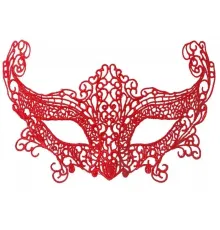 Kırmızı Renk Dantel Örgü İşlemeli Parti Maskesi Model 3