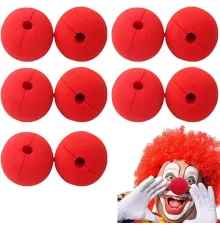 Kırmızı Renk Sünger Palyaço Burnu Takma Burun 10 Adet