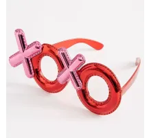 Kırmızı Renk Xoxo Yazılı Parti Gözlüğü 17x7 cm