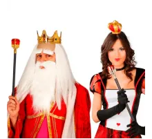 Kırmızı Topuzlu Kral Asası Kraliyet Asası 40 Cm 1 Adet