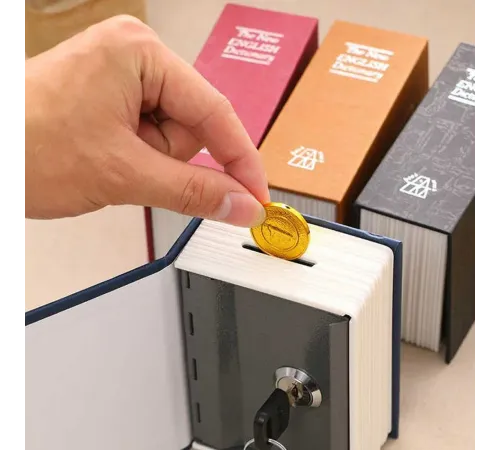 Kitap Şeklinde Mini Boy Kilitli Kasa ve Kumbara