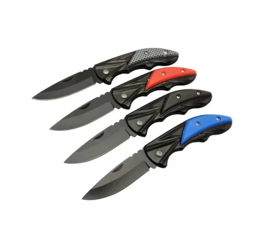 Klipsli 4 lü Set Metal 16 cm Kamp / Outdoor Çakı - Yarı , Kutulu