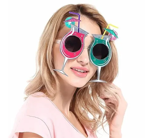 Kokteyl Temalı Hawaii Yaz Partisi Gözlüğü 15x16 cm