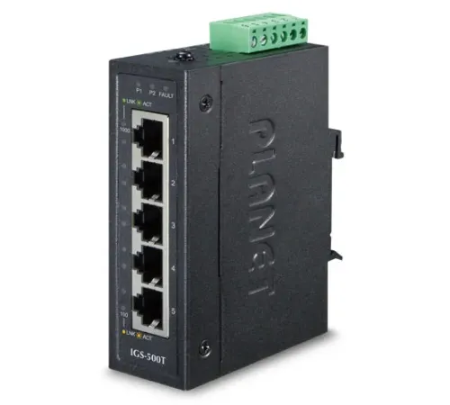 Kompakt Endüstriyel  Switch (Compact Industrial 5-Port 10/100/1000T Gigabit Ethernet Switch )<br>
5-Port 10/100/1000T<br>
-40~75 Derece C