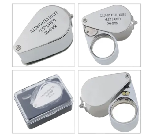 Kontrol Için Özel Kutulu Metal Işıklı Lup 30X21