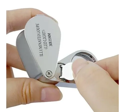 Kontrol Için Özel Kutulu Metal Işıklı Lup 30X21