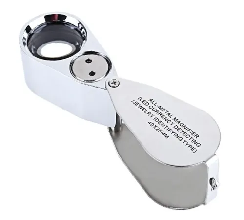 Kontrol Için Özel Kutulu Metal Işıklı Lup 40X25