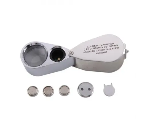 Kontrol Için Özel Kutulu Metal Işıklı Lup 40X25
