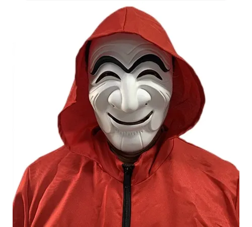 Koreli Hırsız Teatral Hahoe Maskesi - Para Heist Maskesi - Dali Maskesi