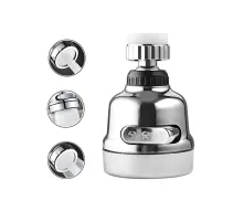 Krom 3 Fonksiyonlu Mutfak Lavabo Başlığı 360 Derece Döner Musluk Ucu