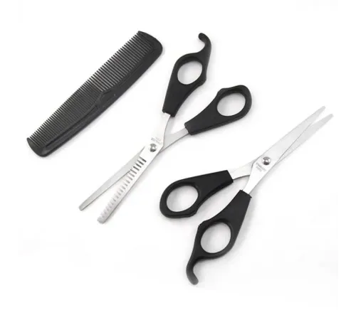 Kuaför Seti Saç Kesme ve İnceltme Makası Tarak Hediye 3lü Set