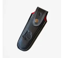 Kurt Figürlü Hakiki Deri Çakı Kılıfı No:4, 14 x 5 cm