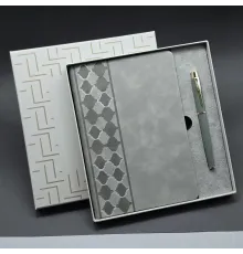 Kutulu Gri Defter Ve Metal Kalem Seti