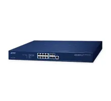L3 8-Port 10GBASE-T + 4-Port 10GBASE-X SFP+ Managed Ethernet Switch with Dual 100~240V AC Redundant Power