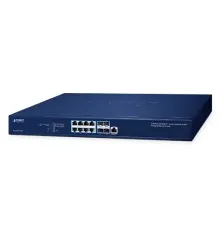L3 8-Port 10GBASE-T + 4-Port 10GBASE-X SFP+ Managed Ethernet Switch with Dual 100~240V AC Redundant Power