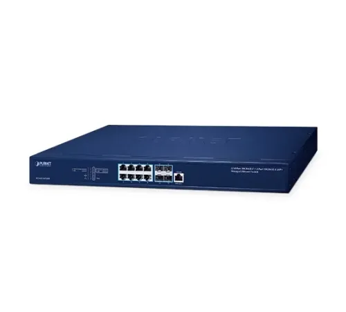 L3 8-Port 10GBASE-T + 4-Port 10GBASE-X SFP+ Managed Ethernet Switch with Dual 100~240V AC Redundant Power