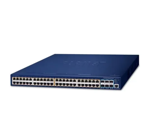 L3 Stack Edilebilir Yönetilebilir Switch <br>
48 x 10/100/1000BASE-T IEEE802.3af/at PoE+ port (Port başına 30.8 watt) (PoE Güç Bütçesi maks. 740 Watt)<br>
6 x 10G SFP+ port<br>
55V DC Yedek Güç<br>
1 x Konsol Port (RJ45 <-> R