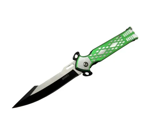 Lanmark Y18C Yeşil İnce Kamp Çakı 20 cm - Manuel, Plastik Desenli Sap