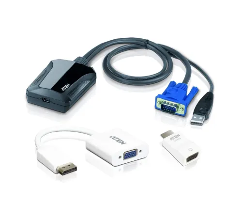 Laptop USB Konsol Adaptörü Kit&#039;i, VGA + HDMI + DP<br>
Laptop USB KVM Console Crash Cart Adapter IT Kit, VGA + HDMI + DP