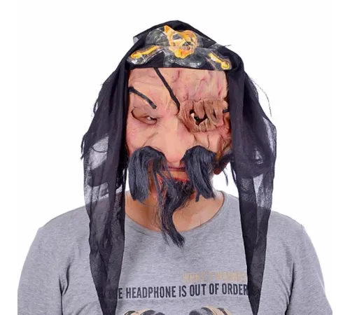 Lateks Saçlı Sakallı Korsan Maskesi