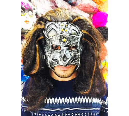 Lateks Savaşçı Maskesi Terminatör Maskesi Saçlı