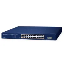 Layer 2 Web Smart Ethernet Switch<br>
24-Port 10/100/1000T IEEE802.3af/at PoE+ port (Port başına 30.8 watt) (PoE Güç Bütçesi maks. 260 Watt)<br>
2-Port 1000X SFP yuva<br>
24-Port 10/100/1000T 802.3at PoE + 2-Port 1000X SFP Web Smart Ethe