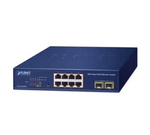 Layer 2 Web Smart Ethernet Switch<br>
8-Port 10/100/1000T IEEE802.3af/at PoE+ port (Port başına 30.8 watt) (PoE Güç Bütçesi maks. 120 Watt)<br>
2-Port 1000X SFP yuva<br>
8-Port 10/100/1000T 802.3at PoE + 2-Port 1000X SFP Web Smart Ethern