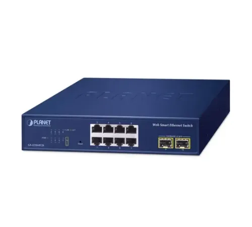 Layer 2 Web Smart Ethernet Switch<br>
8 x 10/100/1000BASE-T port<br>
2 x 100/1000BASE-X SFP yuva<br>
8-Port 10/100/1000T + 2-Port 1000X SFP Web Smart Ethernet Switch