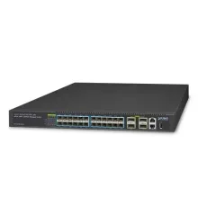 Layer 3 Yönetilebilir Switch (Layer 3 Managed Switch)<br>
24 x 10GBASE-SR/LR SFP+ yuva (1000BASE-SX/LX/BX SFP uyumlu)<br>
4 x 100G QSFP28 yuva, 100/40 Gigabit Ethernet destekler, 4 x 10 Gigabit Ethernet mod<br>  
1 x 10/100/1000Base-T RJ