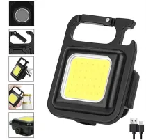 Led Anahtarlıklı Cep Boy Cob Led Metal Kasa Mıknatıslı Şişe Açacağı Usb li Şarj Edilebilir El Feneri HS-37