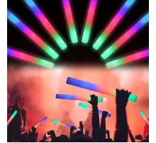 Led Işıklı 3 Modlu Kauçuk Işıklı Sünger Parti Çubuk Sopa - 46 cm (6’lı Paket)