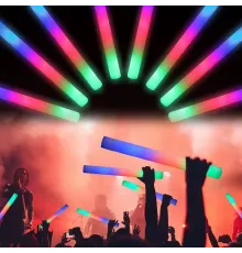 Led Işıklı 3 Modlu Kauçuk Işıklı Sünger Parti Çubuk Sopa - 46 cm (6’lı Paket)