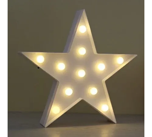 Led Işıklı Beyaz Yıldız Gece Lambası