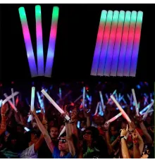 Led Işıklı Rengarenk Sünger Parti Çubuk Işıklı Kauçuk Sopa 46 cm