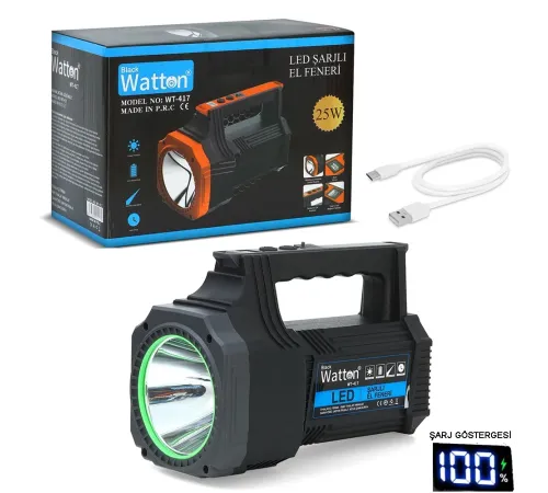 Led Şarjlı El Feneri 25W WT-417