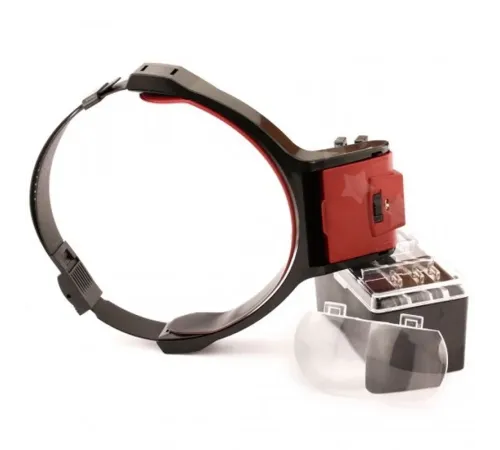 Lens Takmalı 4 Lens Led Lambalı Şapka Tip Büyüteç