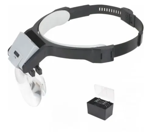 Lens Takmalı 5 Lenslı Led Lambalı Şapka Tip Büyüteç