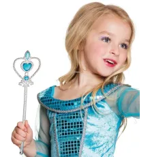 Mavi Renk Kalp İşlemeli Karlar Ülkesi Elsa Asası