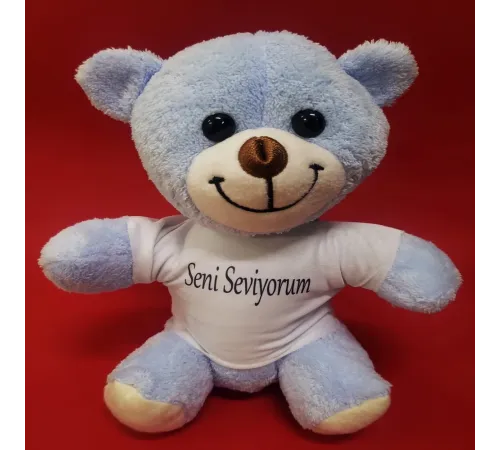 Mavi Seni Seviyorum Tişörtlü Ayı